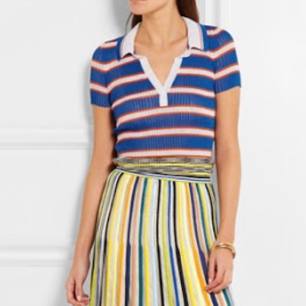 Missioni Crochet Stripe Mini Skirt